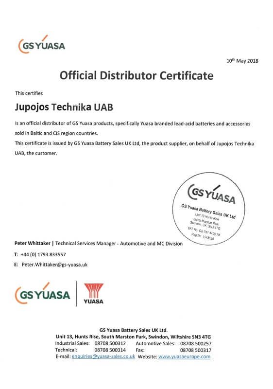 Yuasa_sertifikatas_did